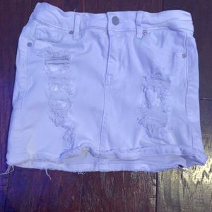 Girls White Jean Skirt